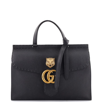 Gucci GG Marmont Animalier Top Handle Bag Leather Medium