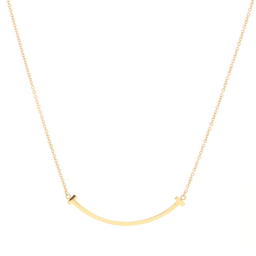 Tiffany & Co. T Smile Pendant Necklace 18K Rose Gold Small