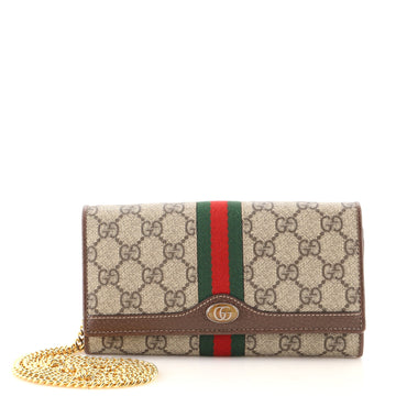 Gucci Ophidia Chain Wallet GG Coated Canvas