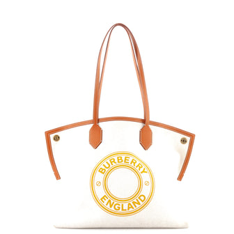 Burberry Logo Society Tote Printed Canvas Medium