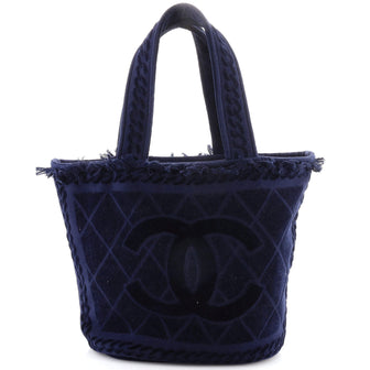 Chanel CC Beach Tote Fringe Terry Cloth Large