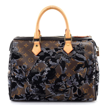 Louis Vuitton Speedy Handbag Fleur De Jais Monogram Canvas 30