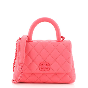 Chanel Coco Top Handle Bag Quilted Caviar Extra Mini
