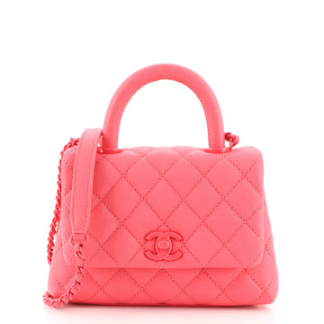 Chanel Coco Top Handle Bag Quilted Caviar Extra Mini