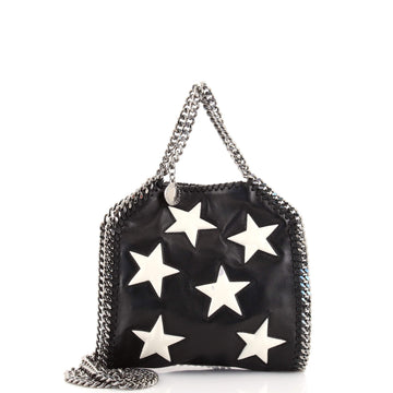 Stella McCartney Falabella Fold Over Crossbody Bag Embroidered Faux Leather Tiny