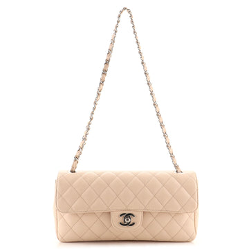 Chanel Classic Single Flap Bag Quilted Caviar East West