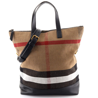 Burberry Armley Folding Messenger Mega Check Canvas with Leather Large