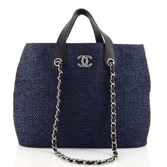 Chanel Shopping Tote Woven Straw Large