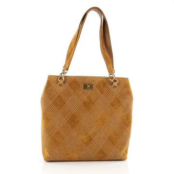 Chanel Vintage Stitch Tote Suede Medium brown