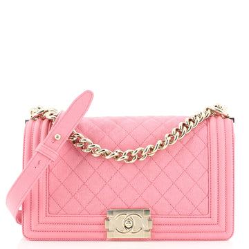 Chanel Boy Flap Bag Quilted Caviar Old Medium