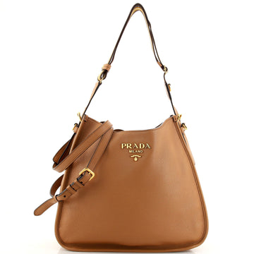 Prada Dual Strap Hobo Vitello Daino Medium