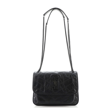 Saint Laurent Niki Chain Flap Bag Matelasse Chevron Leather Baby
