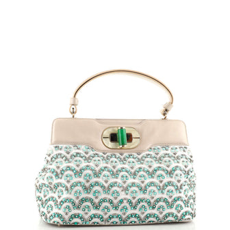 Bvlgari Isabella Rossellini Bag Embellished Leather Medium