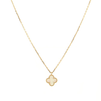 Van Cleef & Arpels Sweet Alhambra Pendant Necklace 18K Yellow Gold and Mother of Pearl