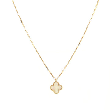 Van Cleef & Arpels Sweet Alhambra Pendant Necklace 18K Yellow Gold and Mother of Pearl