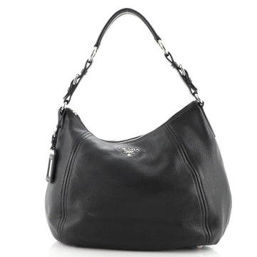Prada Zip Top Hobo Vitello Daino Medium