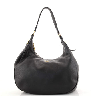 Prada Zip Top Hobo Vitello Daino Medium