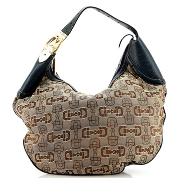Gucci Glam Hobo Horsebit Canvas Medium