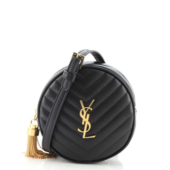Saint Laurent Vinyle Round Belt Bag Matelasse Chevron Leather Baby