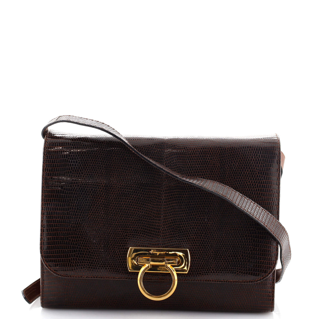 Ferragamo Vintage Gancini Lock Chain Belt Bag Leather - ShopStyle