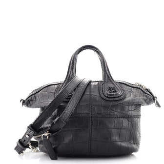 Givenchy Nightingale Satchel Crocodile Embossed Leather Micro
