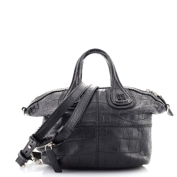 Givenchy Nightingale Satchel Crocodile Embossed Leather Micro