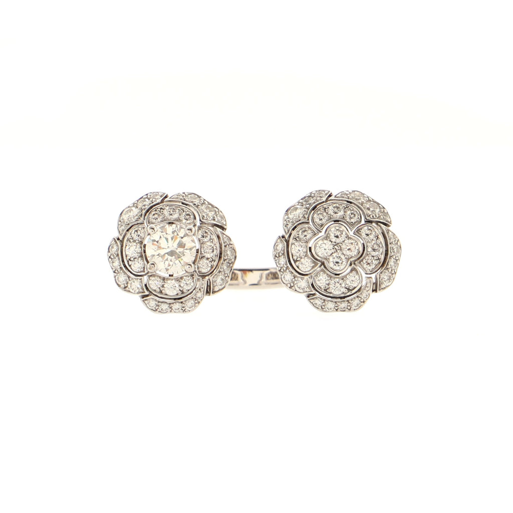 Chanel 18K White Gold Camelia Diamond Ring-29630