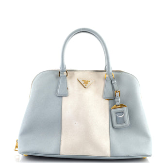 Prada Bicolor Promenade Bag Saffiano Leather Medium