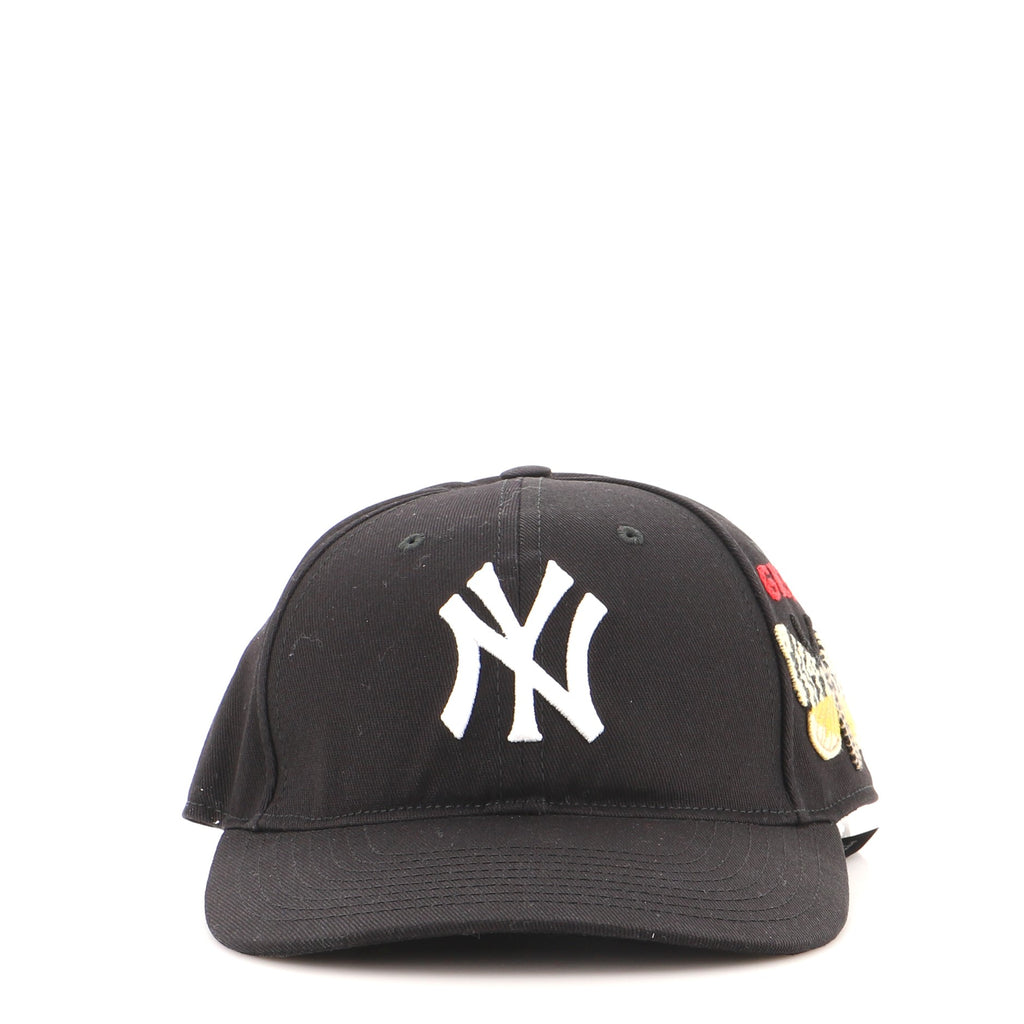 Gucci NY Yankees Black Embroidered Baseball Cap