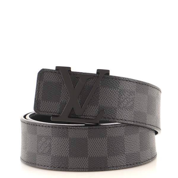 Louis Vuitton Belt Initiales Damier Graphite BlackGrey in Canvas