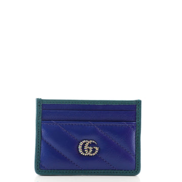 Gucci GG Marmont Card Holder Diagonal Quilted Leather