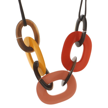 Hermes Karamba Necklace Lacquered Buffalo Horn and Waxed Cotton
