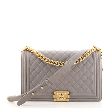Chanel Boy Flap Bag Quilted Caviar New Medium