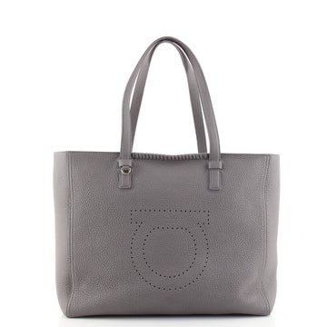 Salvatore Ferragamo Marta Tote Perforated Leather Large