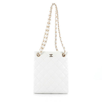 Chanel Vintage Chain Tote Quilted Caviar Small