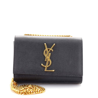 Saint Laurent Classic Monogram Crossbody Bag Grainy Leather Small