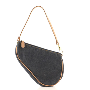 Christian Dior Vintage Saddle Bag Denim Mini
