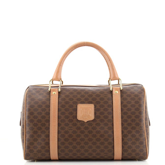 Celine Vintage Boston Bag Macadam Coated Canvas Medium