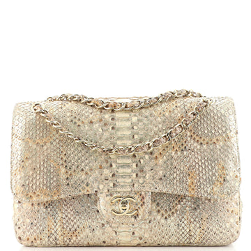 Chanel Classic Double Flap Bag Python Jumbo