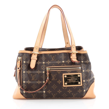 Louis Vuitton Riveting Handbag Monogram Canvas brown