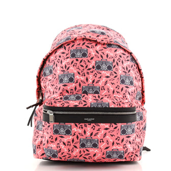 Saint Laurent City Backpack Printed Canvas Mini