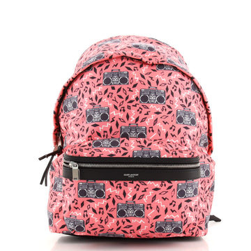 Saint Laurent City Backpack Printed Canvas Mini