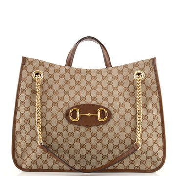 Gucci Horsebit 1955 Chain Tote GG Canvas Large