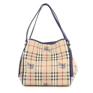 Burberry Canterbury Tote Haymarket Coated Canvas Small Brown