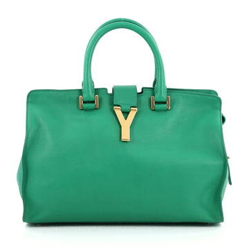 Saint Laurent Classic Y Cabas Leather Small Green