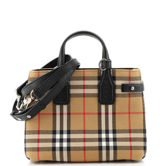 Burberry Banner Tote Vintage Check Canvas Baby