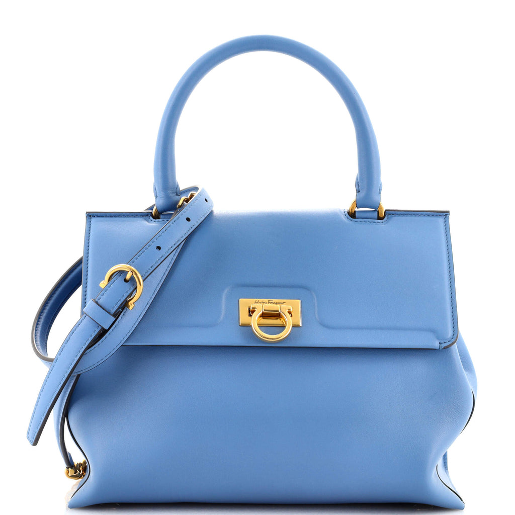 Salvatore Ferragamo Trifolio Top Handle Bag Leather Small 156212
