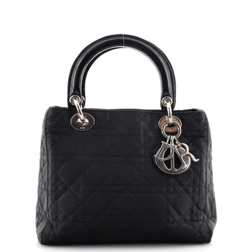 Christian Dior Vintage Lady Dior Bag Cannage Quilt Nylon Medium