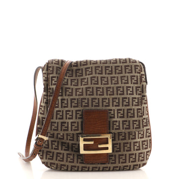 Fendi Vintage Flap Crossbody Bag Zucchino Canvas Small