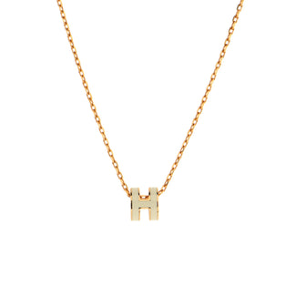 Hermes Pop H Pendant Chain Necklace Metal and Enamel Mini